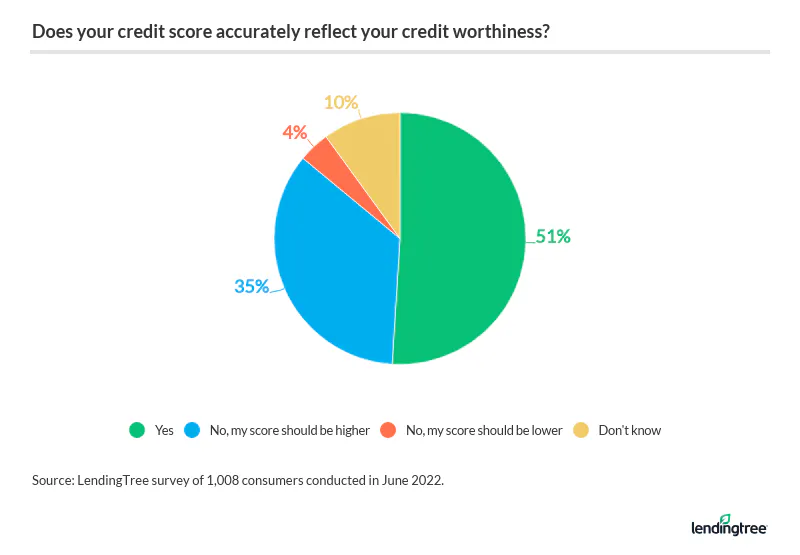 51% of Americans think their credit score accurately reflects their credit worthiness.