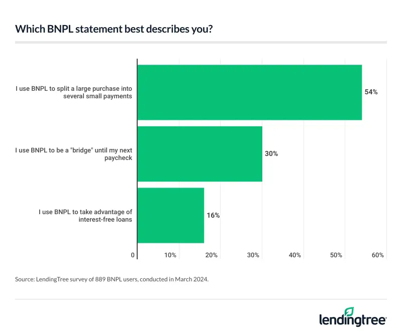 30% of buy now, pay later users get the loans to help them get by, acting as a bridge from one paycheck to the next.