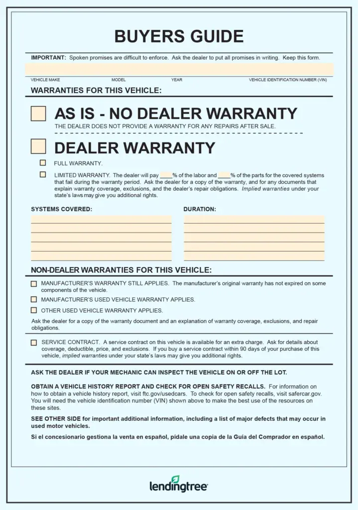 Sample Buyers Guide Page 1